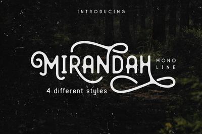 Mirandah | Monoline Font Family Free Download