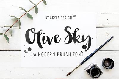 Modern brush font, Olive Sky Free Download