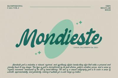 Mondieste - Casual Calligraphy Font Free Download