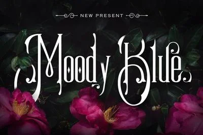 Moody Blue | An Elegant Vintage Font