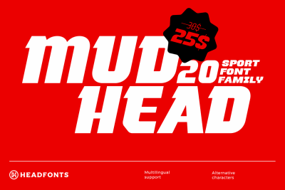 Mudhead Family | Sports Display Font