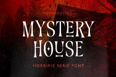 Mystery House - Horrific Serif Font