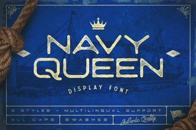 Navy Queen Display Font