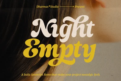 Night Empty - Italic Seventies Retro Font