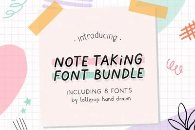 Note Taking Font Bundle (8 Fonts)