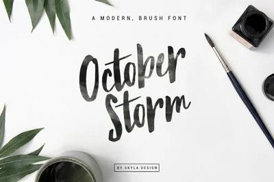 October Storm modern brush font