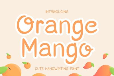 Orange Mango | Cute Handwritten Free Download