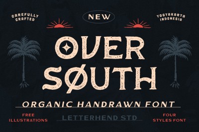 Over South Font + Free Illustration