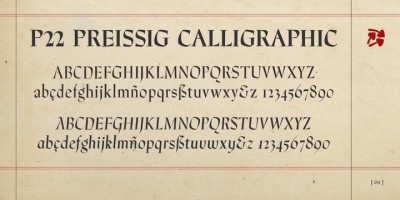 P22 Preissig Calligraphic Font