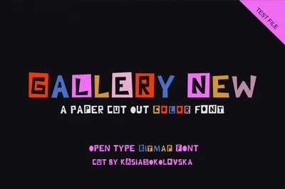 Paper Cut Out Color Bitmap Font