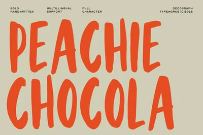 Peachie Chocola Food Display Font