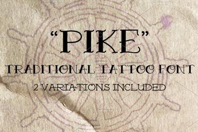 Pike Traditional Tattoo Font Free Download