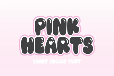 PINK HEARTS Bubble Valentine Font