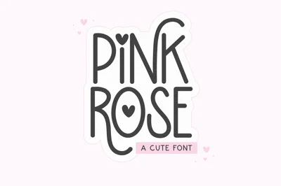 Pink Rose | Cute Valentine Font