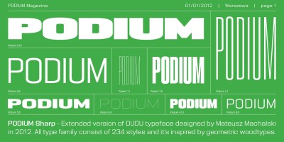 PODIUM Sharp Font