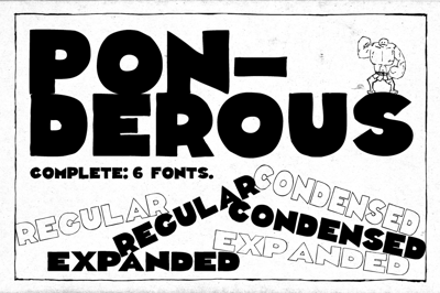 Ponderous - Complete - 6 fonts Free Download