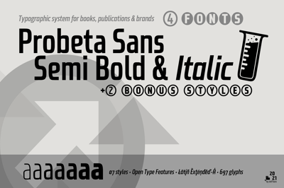 Probeta Semi Bold & Italic -4 fonts Free Download