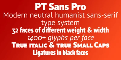 PT Sans Pro Font