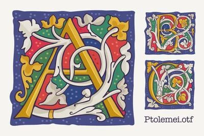Ptolemei Colored drop caps font