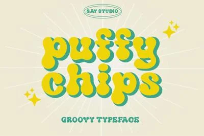 puffy chips retro typeface