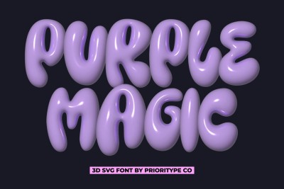 Purple Magic - 3D SVG Font