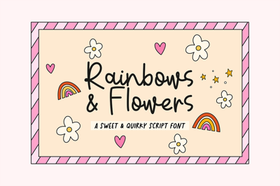 RAINBOWS AND FLOWERS | SWEET FONT Free Download