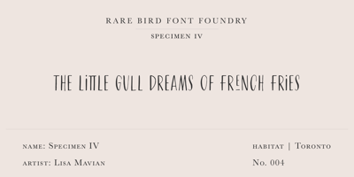 Rare Bird Specimen IV Free Download