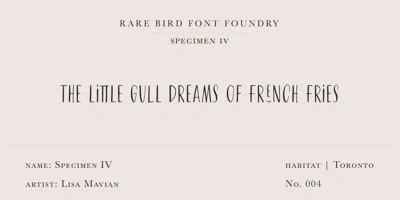 Rare Bird Specimen IV Font