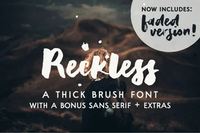 Reckless brush and sans font duo