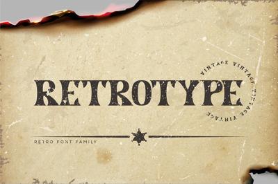 Retrotype. Western Serif font family Free Download