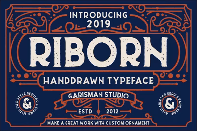 Riborn - Stamp Typeface Free Download