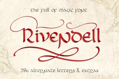 Rivendell. The full of magic font. Free Download