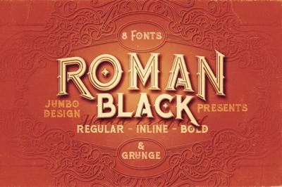 Roman Black - 8 Display Fonts Free Download