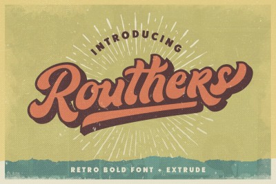 Routhers Retro + Extrude Font