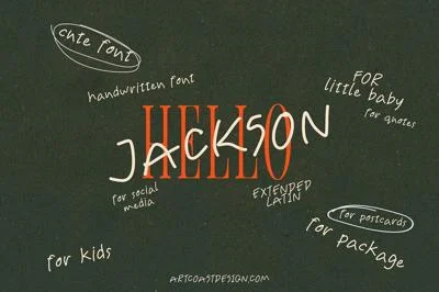 SA Jackson Handwritten Font