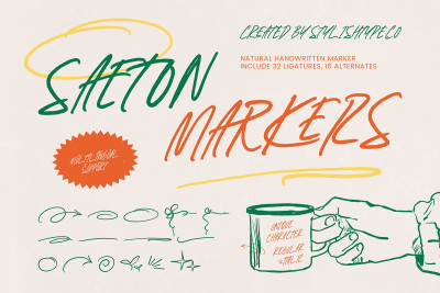 Saeton Markers Natural Handwritten Font