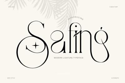 Safing ligature serif typeface Free Download