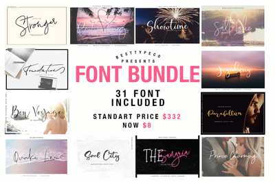 "Sale" BIG SALE 31 IN 1 FONT BUNDLE Free Download