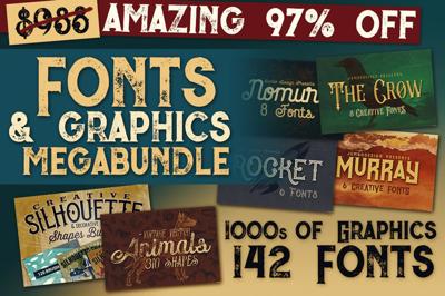 SALE Fonts & Graphics MegaBundle Free Download