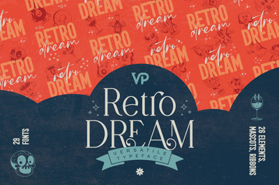 SALE! Retro Dream Family - 29 fonts Free Download