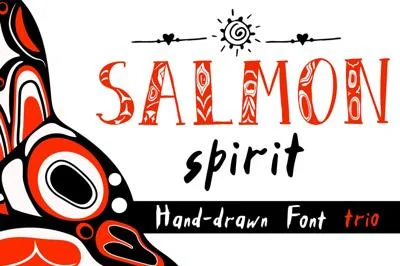 Salmon Spirit Font Trio