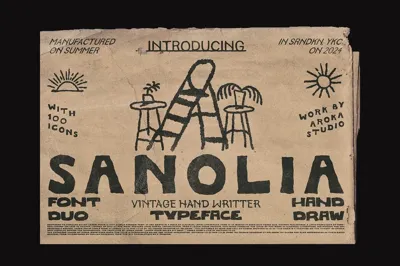 SANOLIA - HAND DRAW TYPEFACE Free Download