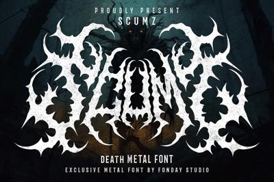 SCUMZ – Death Metal Font Free Download