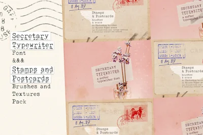 Secretary Typewriter & Texture pack Font