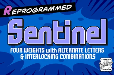Sentinel - bold comic book logo font