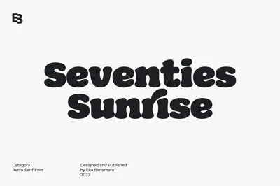 Seventies Sunrise; Retro Fonts