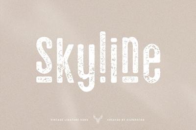 skyline - vintage ligature sans font Free Download