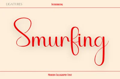 Smurfing- Modern calligraphy Font