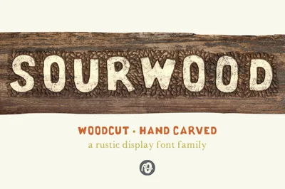 Sourwood: woodcut font family
