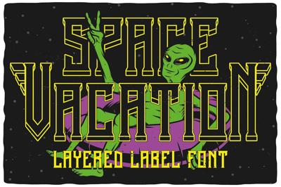 Space Vacation layered font Free Download